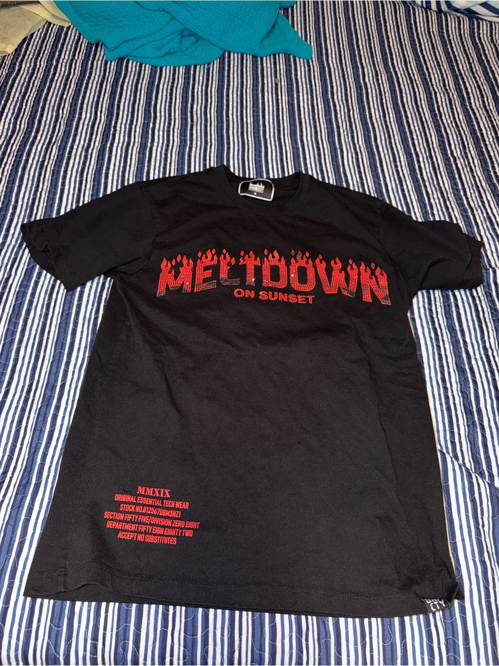 Meltdown On Sunset Graphic Tee - Black with Red Print